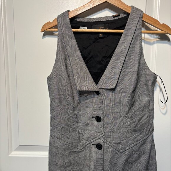 Ben Sherman Sleeveless Buttoned Grey Plaid Midi Dress - Women's Size Small - Picture 5 of 16